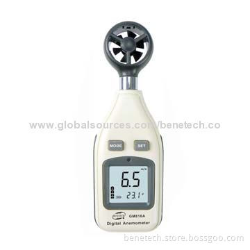 Digital Anemometer, 0-30ms Air Velocity/-10-45°C Air Temperature, Small, Light, Easy to Operate